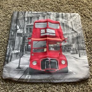 London bus throw pillow Sham only 15.5”x 15.5” Marble Arch bus 36